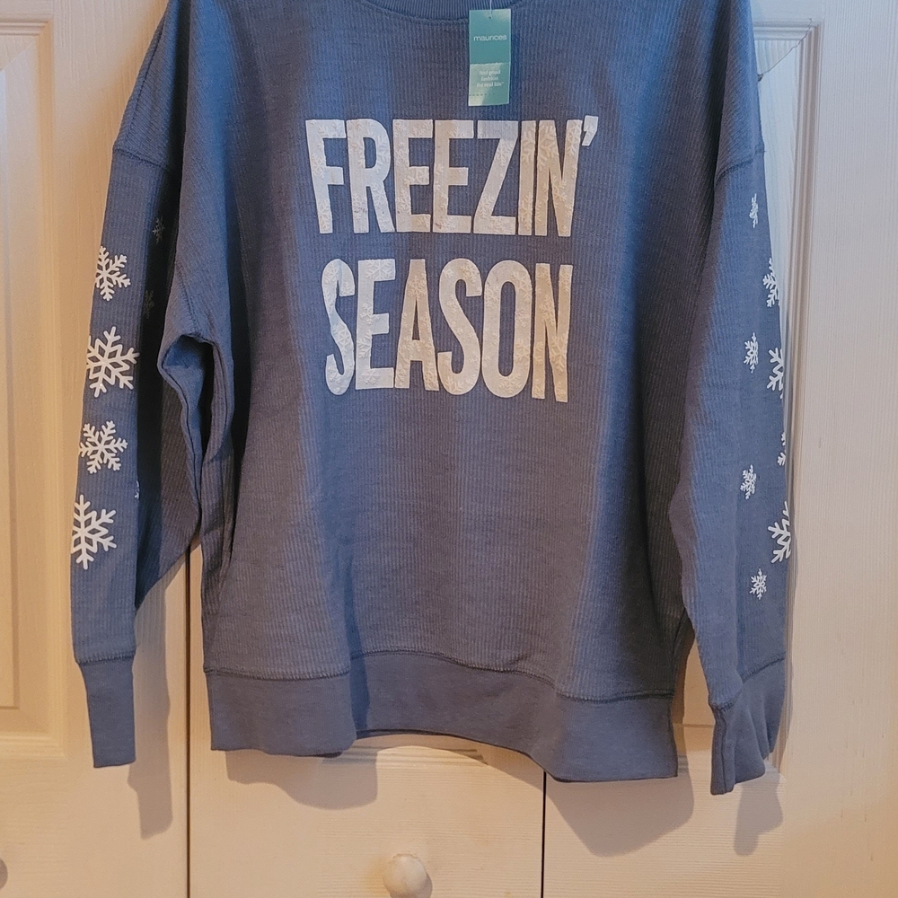 Maurices Blue Freezin' Season Sweater